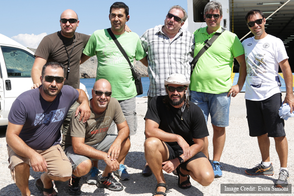 The Cosmote team: Nikos Zafiropoulos, Giannis Kritsiotalakis, Giorgos Zannos, Giannis Makridis, Alkis Froutzos, with Thanasios Chronopoulos & Alexander Sotiriou