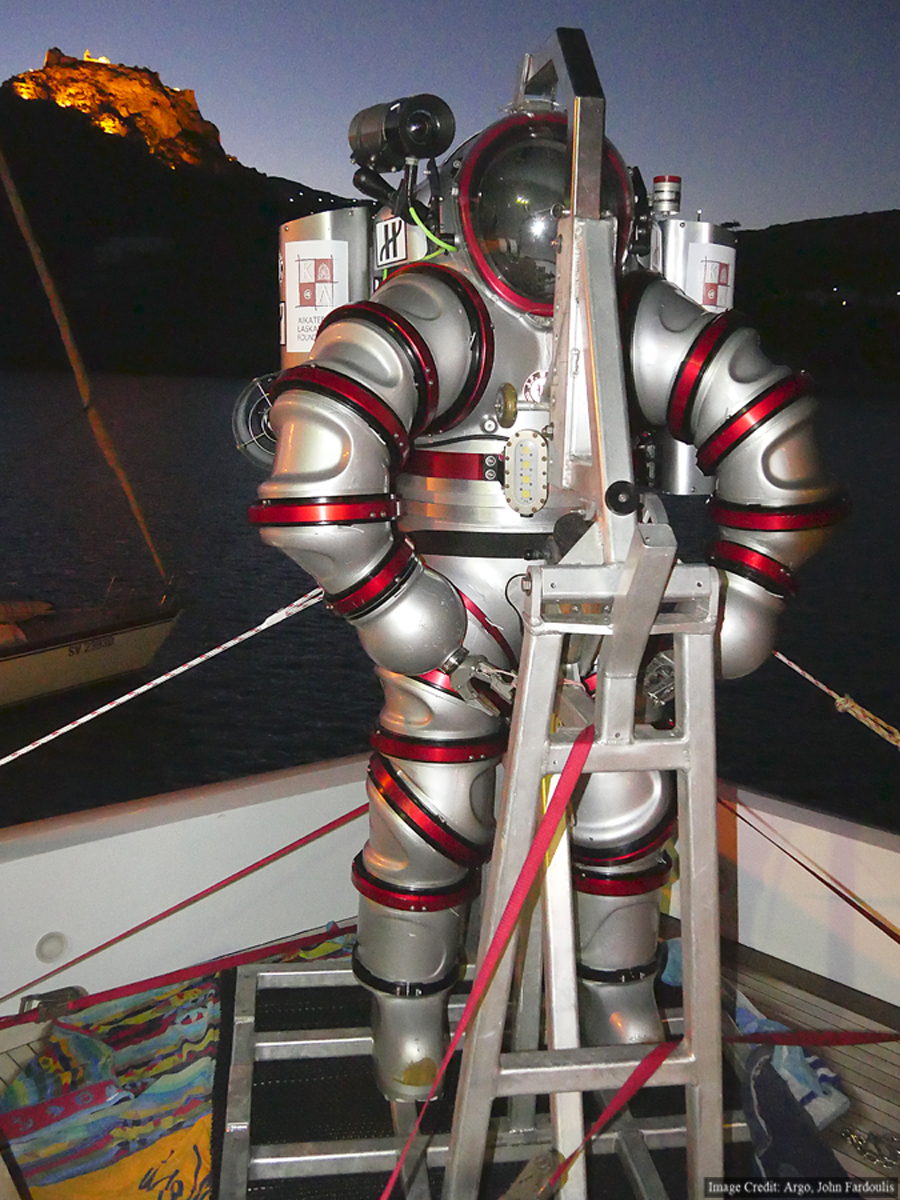 Exosuit is in Kythera, ready for good weather to travel to Antikythera, the final leg of its journey.