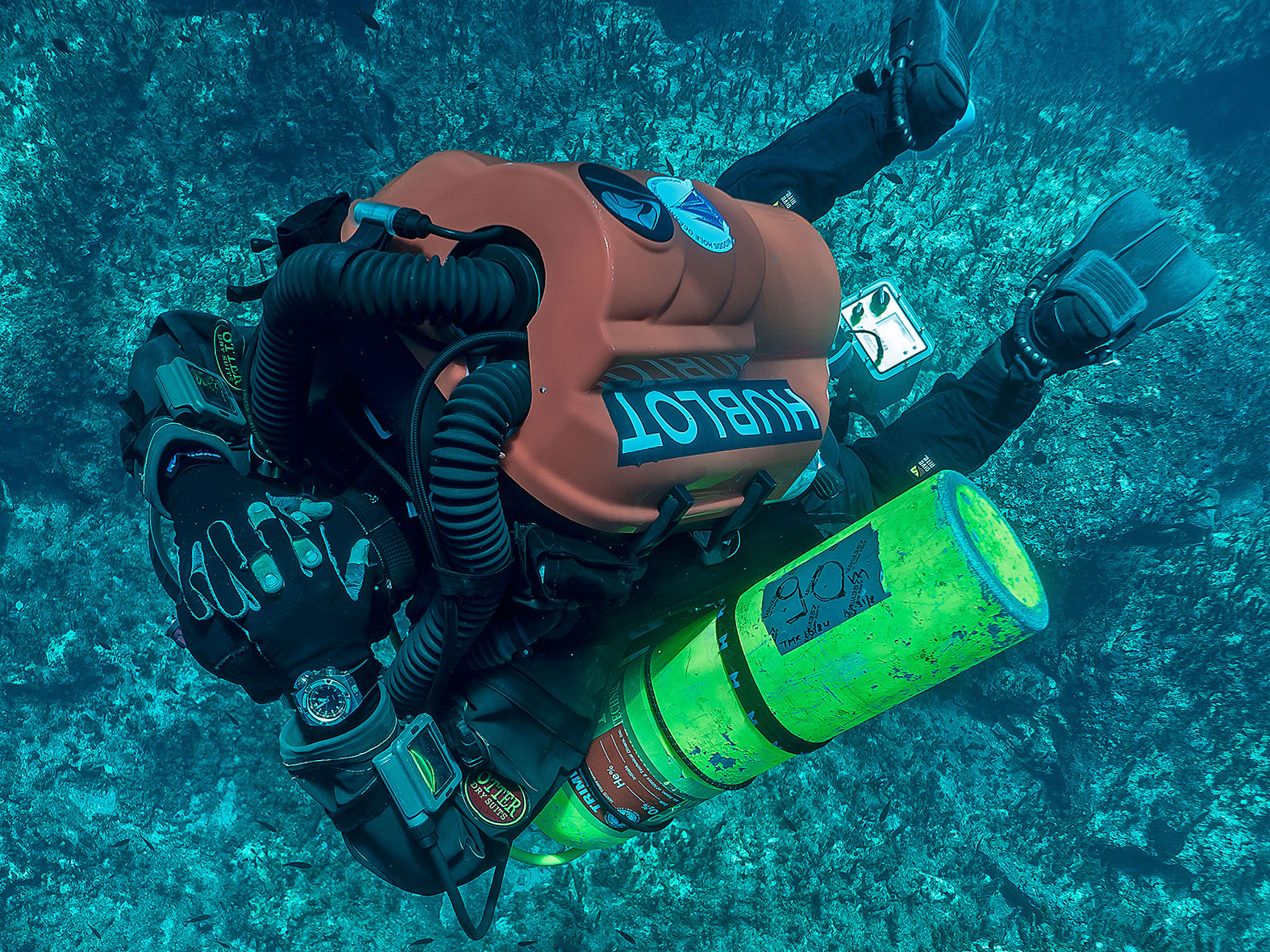 Alexander Sotiriou decompressing after his first dive on the wreck this season.