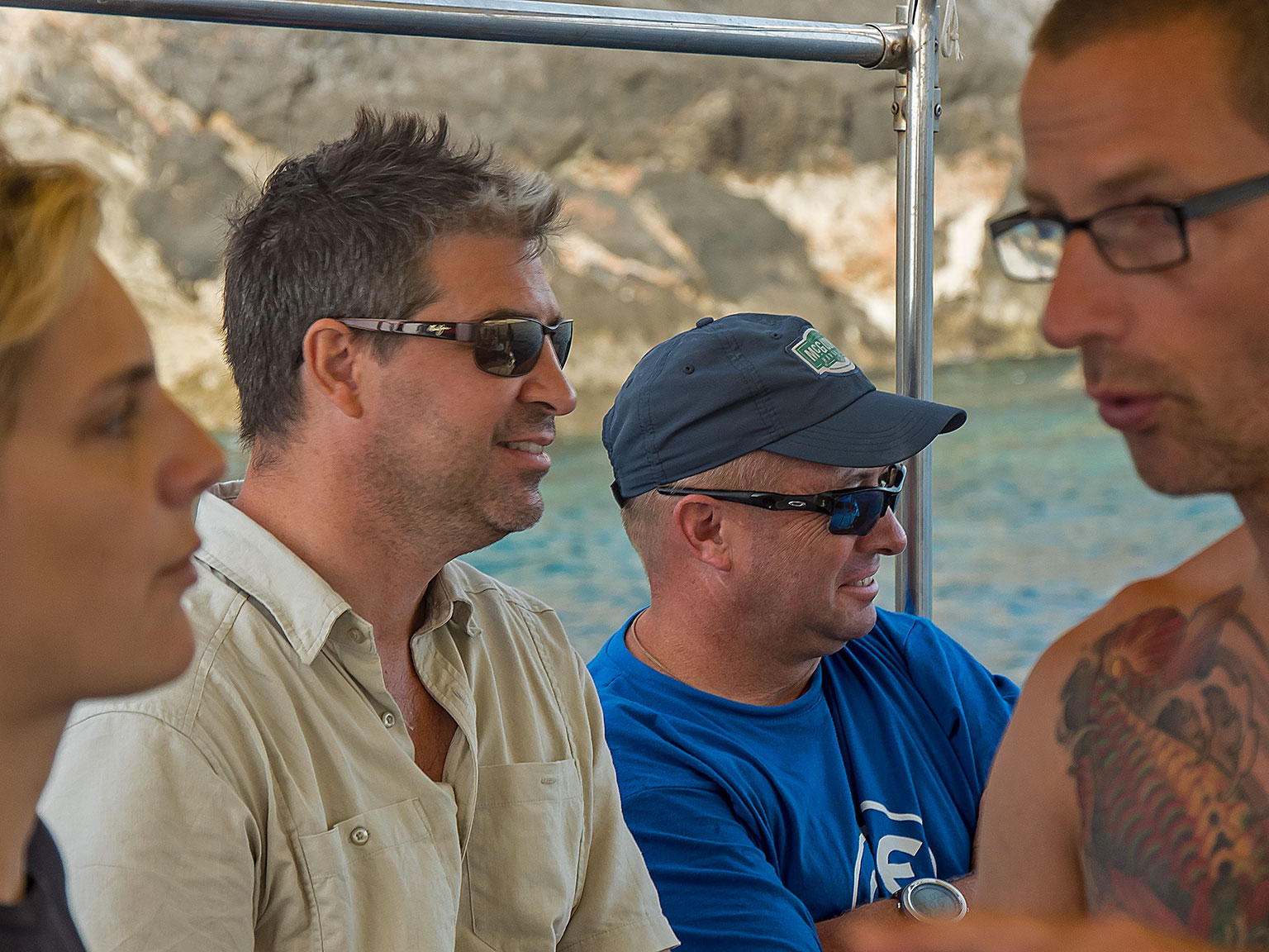 Archaeologists Dr. Brendan Foley & Dr. Dave Conlin waiting for their dive slot.
